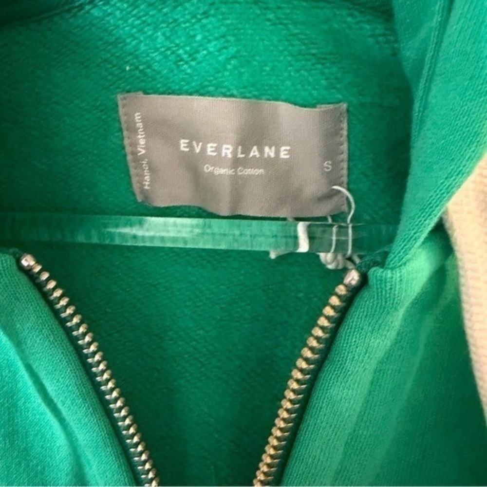 Everlane The Track Organic Cotton Hoodie Mint Green organic cotton small NEW - Picture 9 of 15